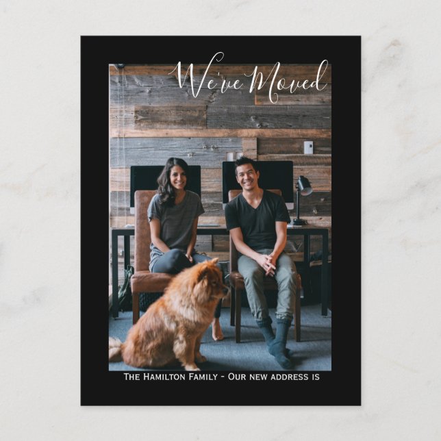 Postal Hemos trasladado la foto personalizada (Anverso)