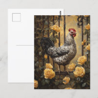 Hen afilado con pintura de aceite de rosas amarill