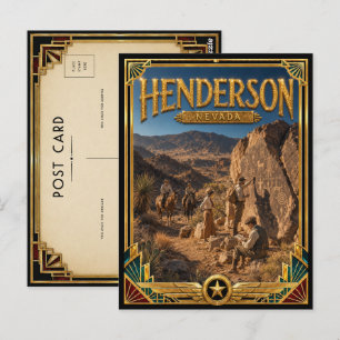 Postal Henderson Nevada Arte Deco Vintage Edad Dorada
