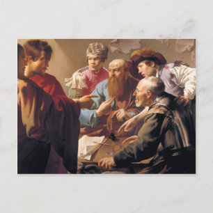 Postal Hendrick Terbrugghen - La llamada de San Mateo