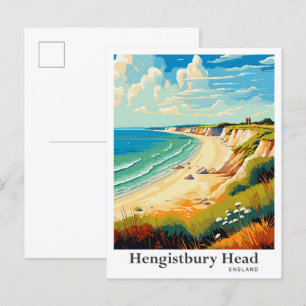 Postal Hengistbury Head England Travel Ilustracion