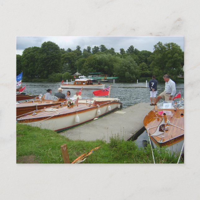 Postal Henley on Thames, Barcos de motor tradicionales (Anverso)
