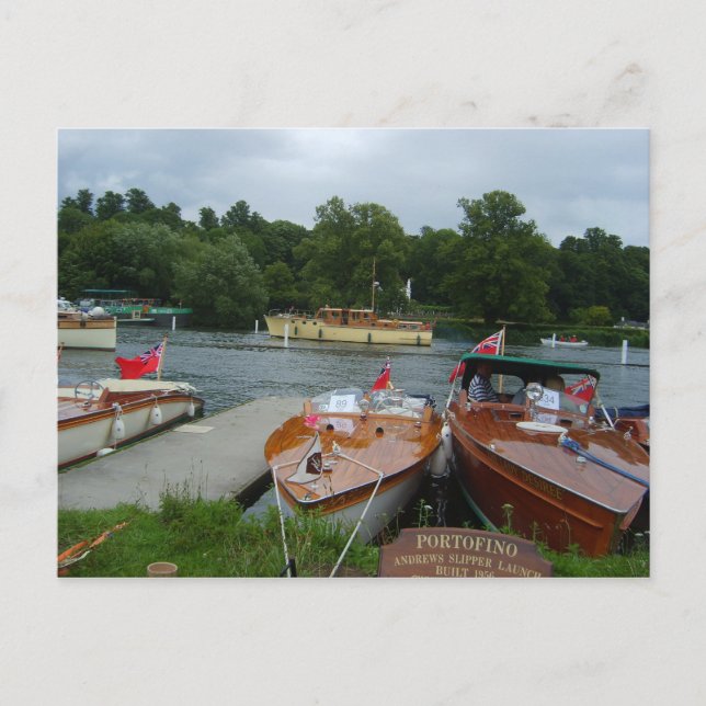 Postal Henley on Thames, motolanchas clásicas 1 (Anverso)