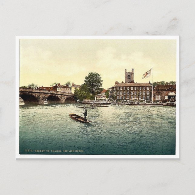 Postal Henley on Thames, Red Lion Hotel, Londres y subur (Anverso)