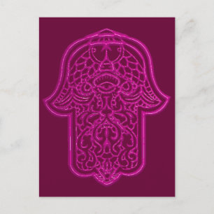 Postal Henna Hand de Hamsa (Rosa)