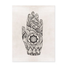 Henna Hand Tattoo Con Flor Lotus