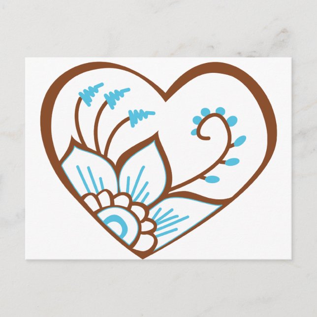 Postal Henna Heart Blue (Anverso)