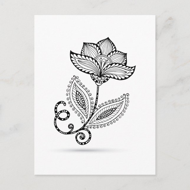 Postal Henna Paisley Mehndi Doodles (Anverso)