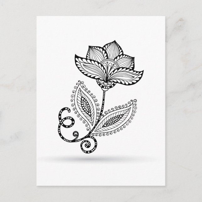 Postal Henna Paisley Mehndi Doodles (Anverso)