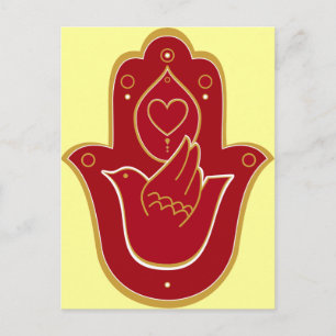Postal Henna Peace and Love Hamsa