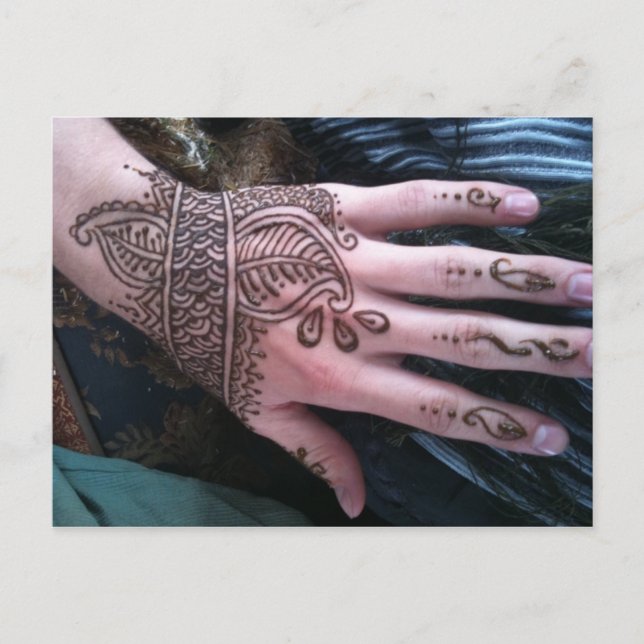 Postal Henna Scales Hand Postcard (Anverso)