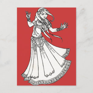 Postal Henna Tribal Belly Dancer