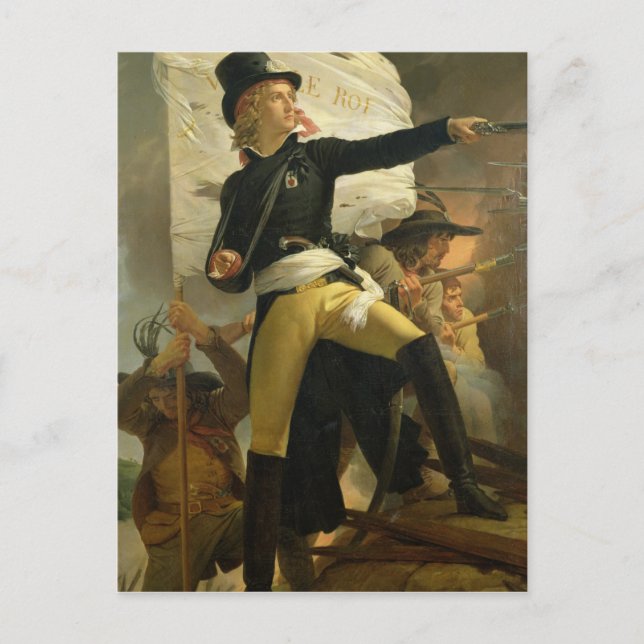 Postal Henri de La Rochejaquelein , líder de (Anverso)