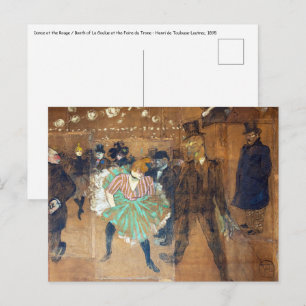 Postal Henri de Toulouse-Lautrec - Baile en el Rouge