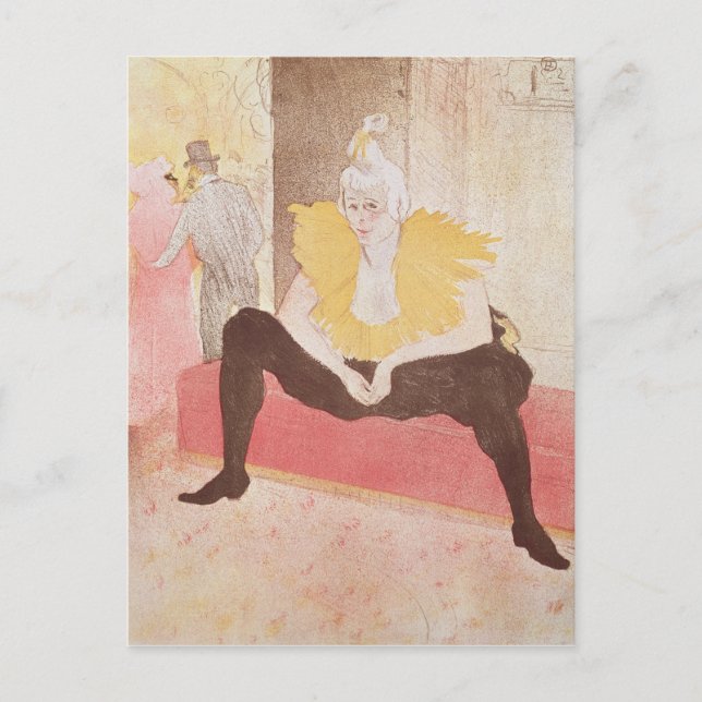 Postal Henri de Toulouse-Lautrec | Clowness Cha-U-Kao (Anverso)