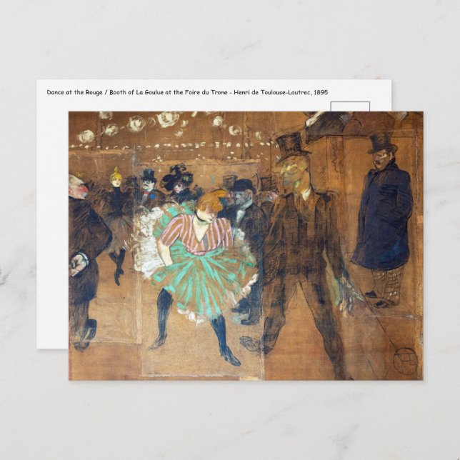 Postal Henri de Toulouse-Lautrec - Danza en la Roque (Anverso / Reverso)