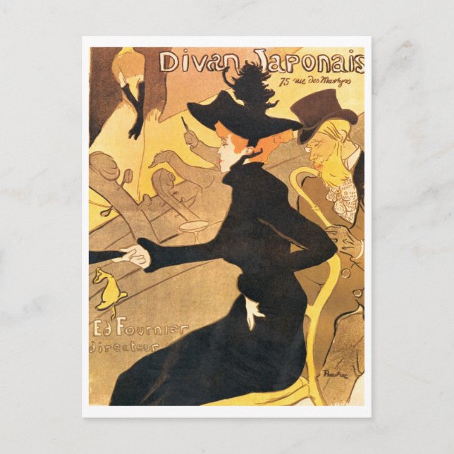 Postal Henri de Toulouse-Lautrec - Divan Japonais (Anverso)