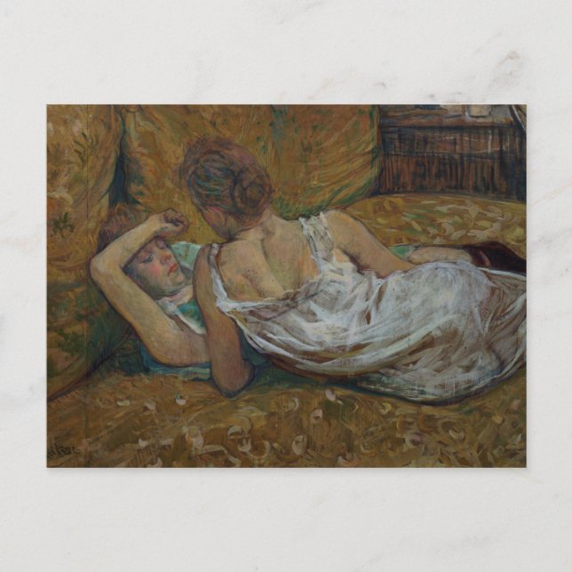 Postal Henri de Toulouse-Lautrec | Dos amigos (pastel) (Anverso)