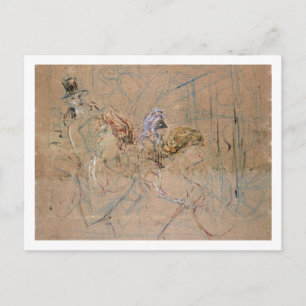 Postal Henri de Toulouse-Lautrec   Esbozo para 'En el Mas