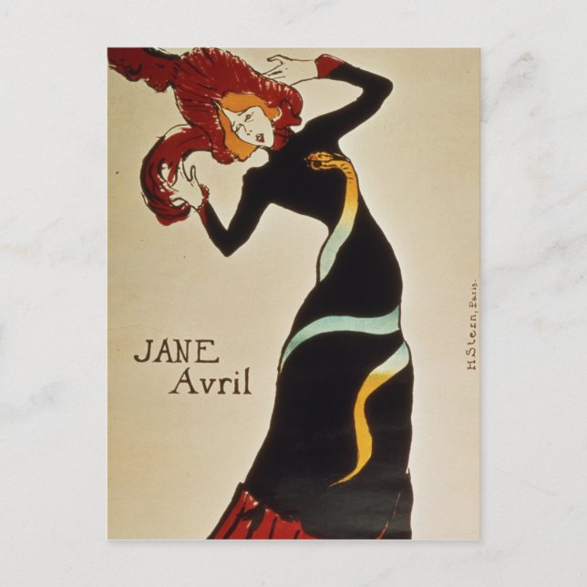 Postal Henri de Toulouse-Lautrec | Jane Avril 1899 (Anverso)