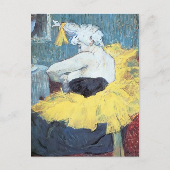 Postal Henri de Toulouse-Lautrec: La payasa Cha u Kao (Anverso)