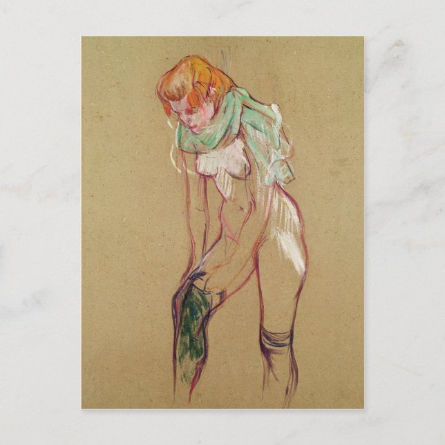 Postal Henri de Toulouse-Lautrec | Mujer sacando su S (Anverso)