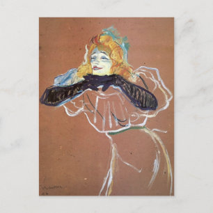 Postal Henri de Toulouse-Lautrec-Yvette Guibert cantando