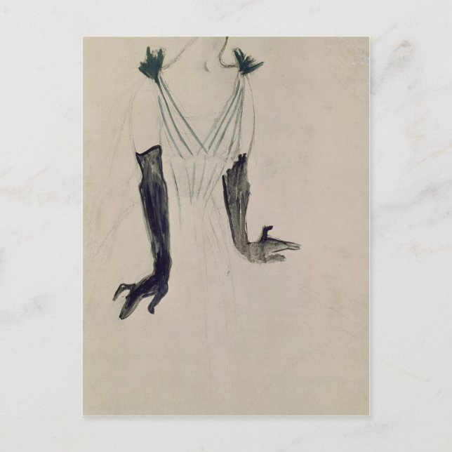 Postal Henri de Toulouse-Lautrec | Yvette Guilbert, 1894 (Anverso)