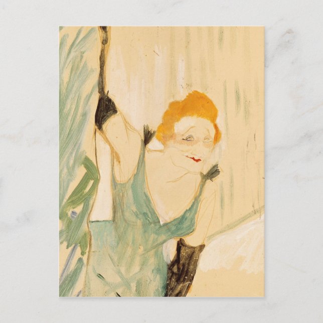 Postal Henri de Toulouse-Lautrec | Yvette Guilbert takin (Anverso)