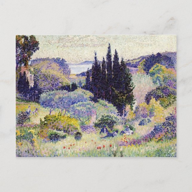 Postal Henri-Edmond Cross-Cypress, abril (Anverso)