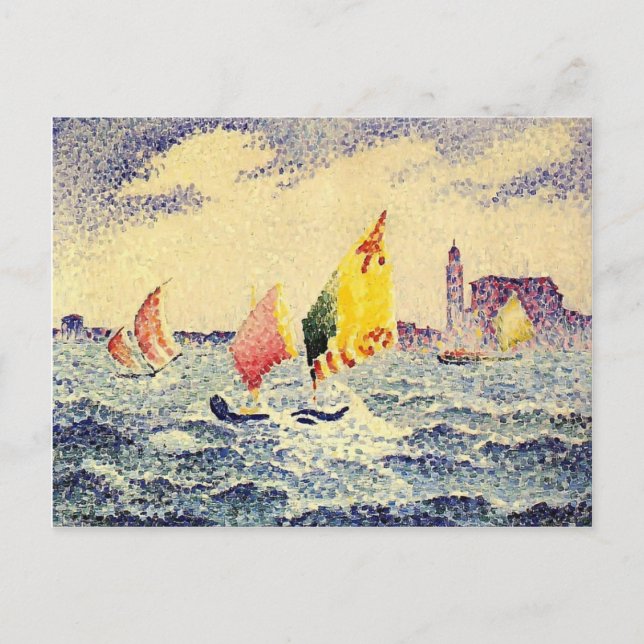 Postal Henri-Edmond Cross-Sailboat cerca de Chicago (Anverso)