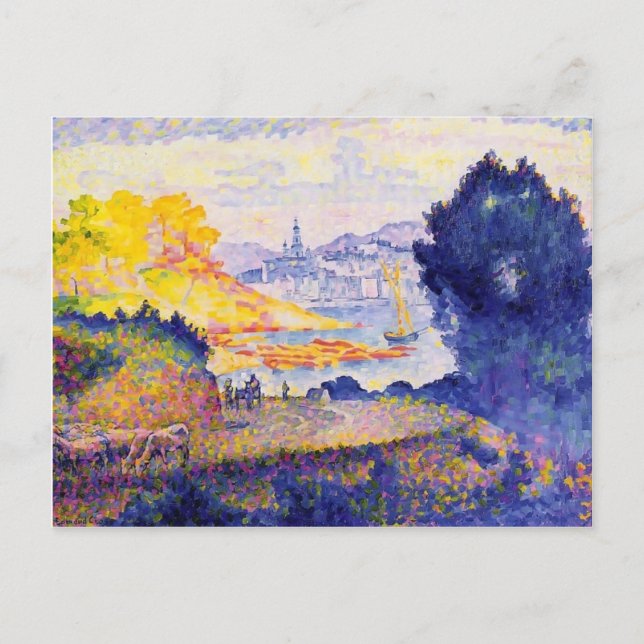 Postal Henri-Edmond Cross- View of Menton (Anverso)