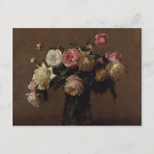 Postal Henri Fantin-Latour - Bouquet de Rosas