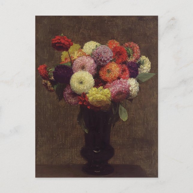 Postal Henri Fantin-Latour-Dahlias (Anverso)