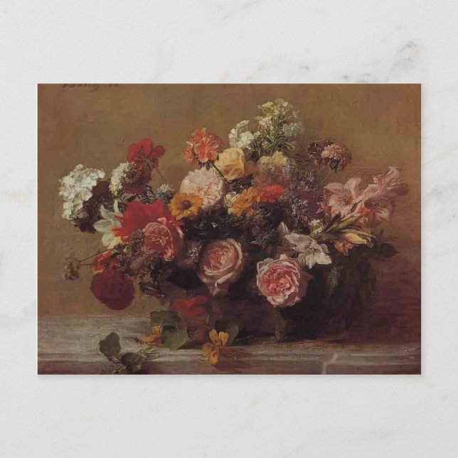 Postal Henri Fantin-Latour - Flores (Anverso)