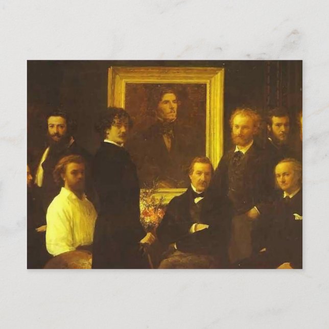 Postal Henri Fantin-Latour - Homenaje a Delacroix (Anverso)