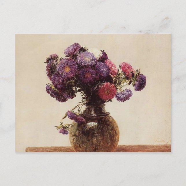 Postal Henri Fantin-Latour-Queens Daisies (Anverso)