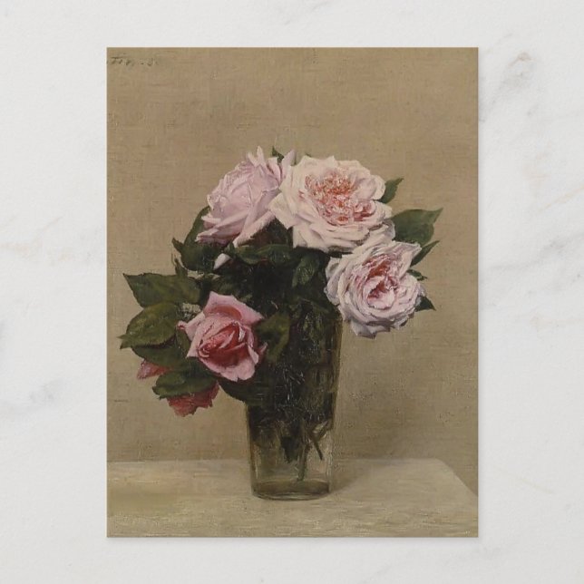 Postal Henri Fantin-Latour - Rosas (Anverso)