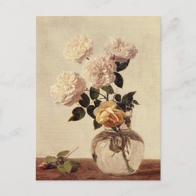 Postal Henri Fantin-Latour - Rosas (Anverso)