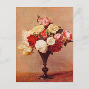 Postal Henri Fantin-Latour - Rosas en una caja
