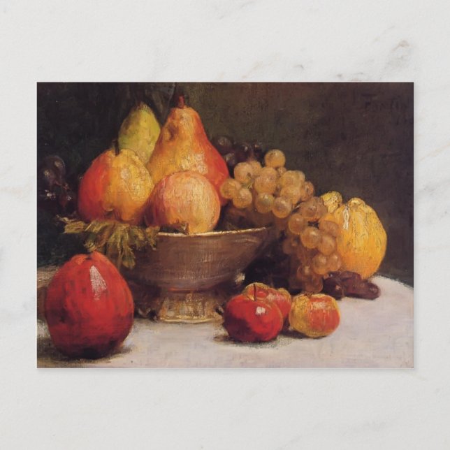 Postal Henri Fantin-Latour - Tazón de fruta (Anverso)