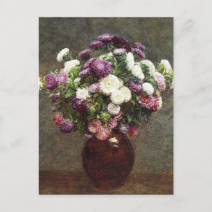 Postal Henri Fantin-Latour Vintage Aster en una bolsa