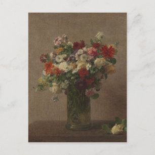 Postal Henri Fantin-Latour Vintage Flowers de Normandía