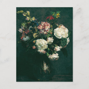 Postal Henri Fantin-Latour Vintage Vase de Flores