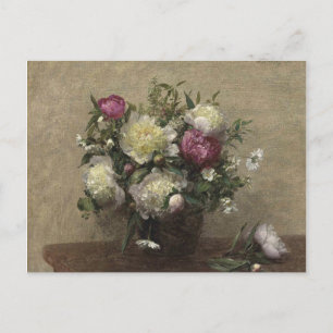 Postal Henri Fantin-Latour Vintage Vase Peonies