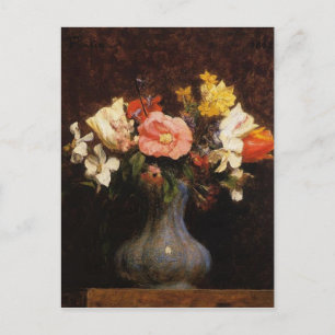 Postal Henri Latour Flowers de época Camelias y Tulips