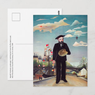 Postal Henri Rousseau - Autorretrato-paisaje