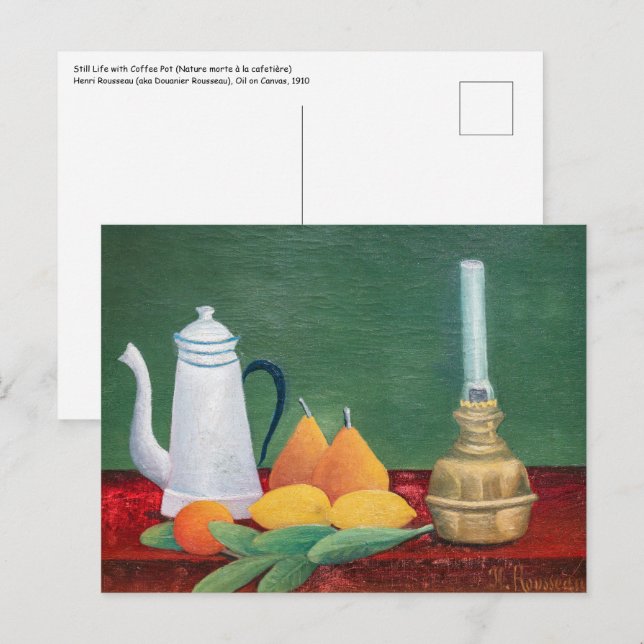 Postal Henri Rousseau - Bodegón con Cafetera (Anverso / Reverso)