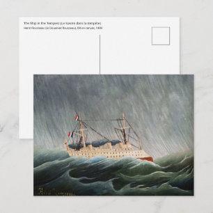 Postal Henri Rousseau - El barco en la tempestad