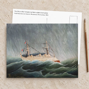 Postal Henri Rousseau - El barco en la tempestad
